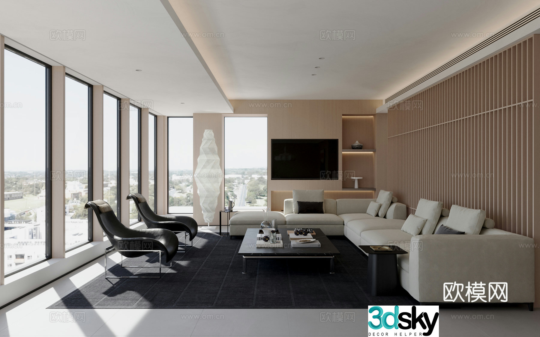 Modern Italian living room 3d model