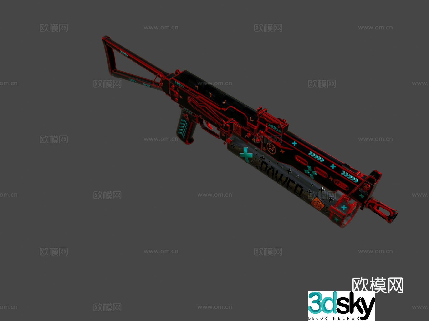 PP-19 Bison submachine gun 3d model