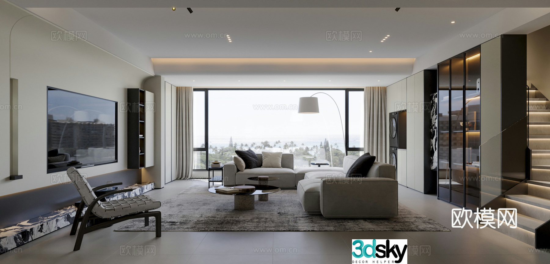 Modern Italian living room 3d model