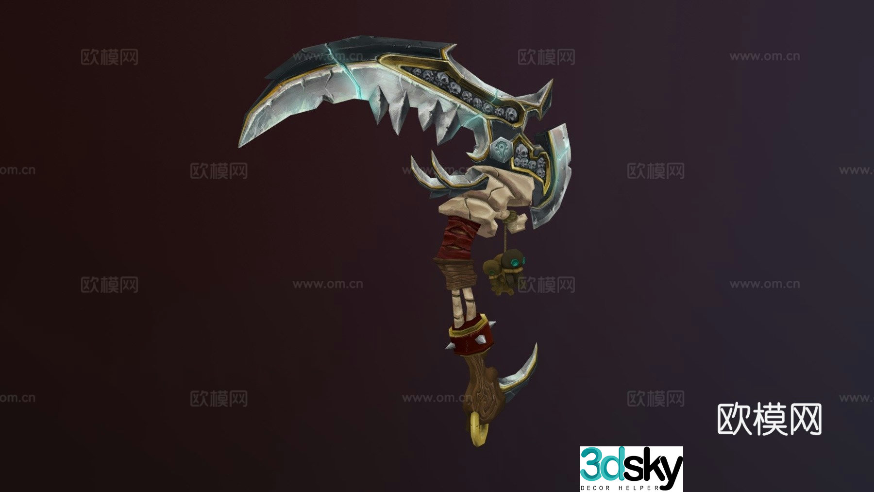 Warcraft style scythe 3d model