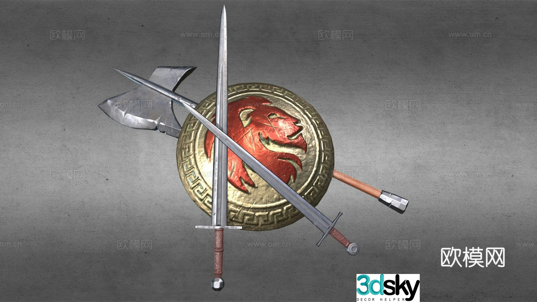 Fantasy Shields and Weapons Volume 2 3d model