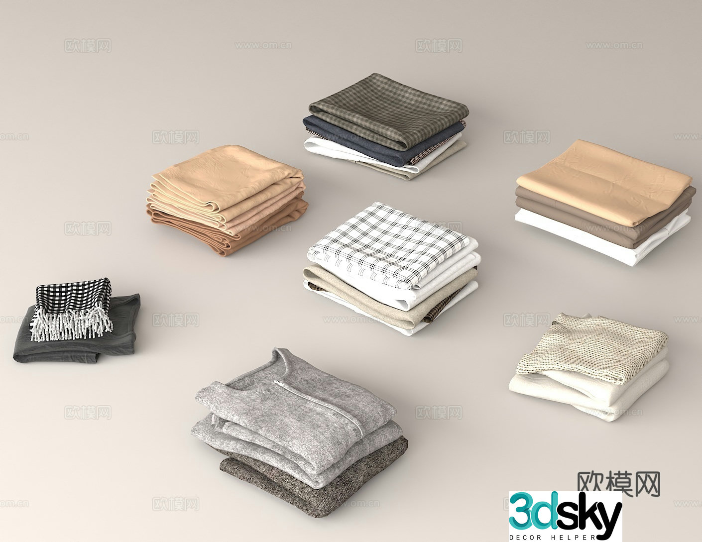 Daily wear items home storage simple color clothing clothing matching inspiration 3D model