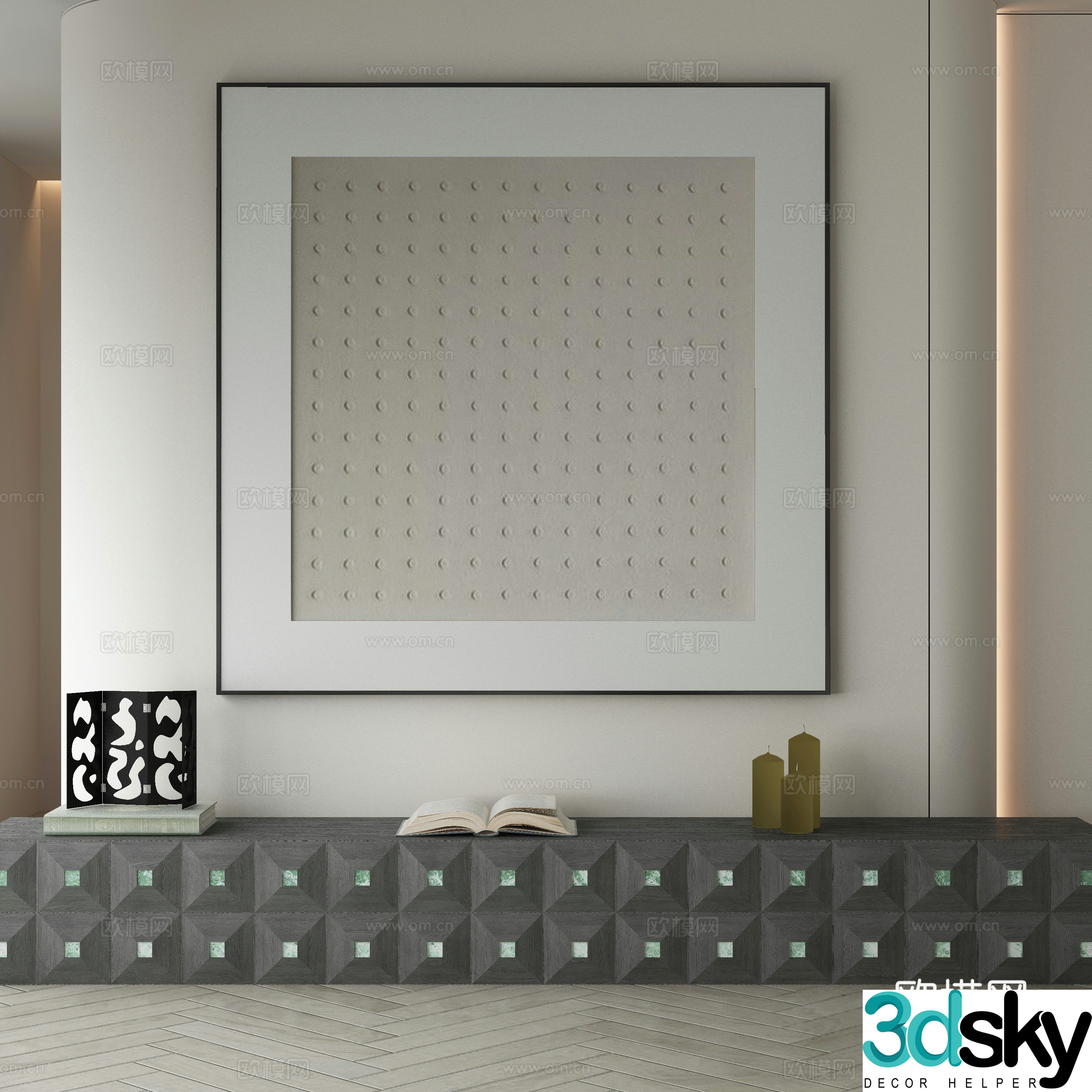 Modern Wasabi Hanging Painting Oil Painting 3D Model