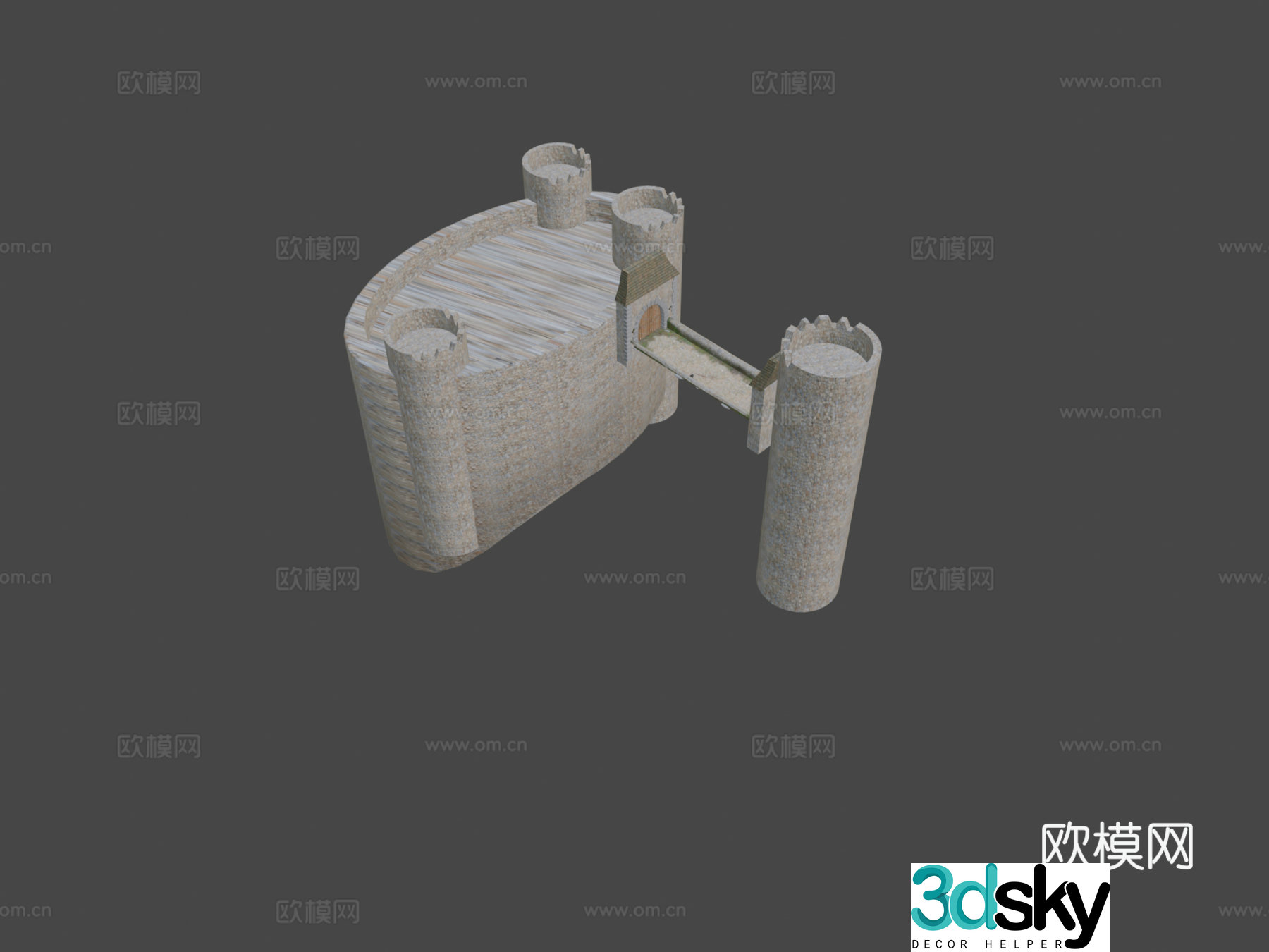 flanged mace with tower bridge 3d model