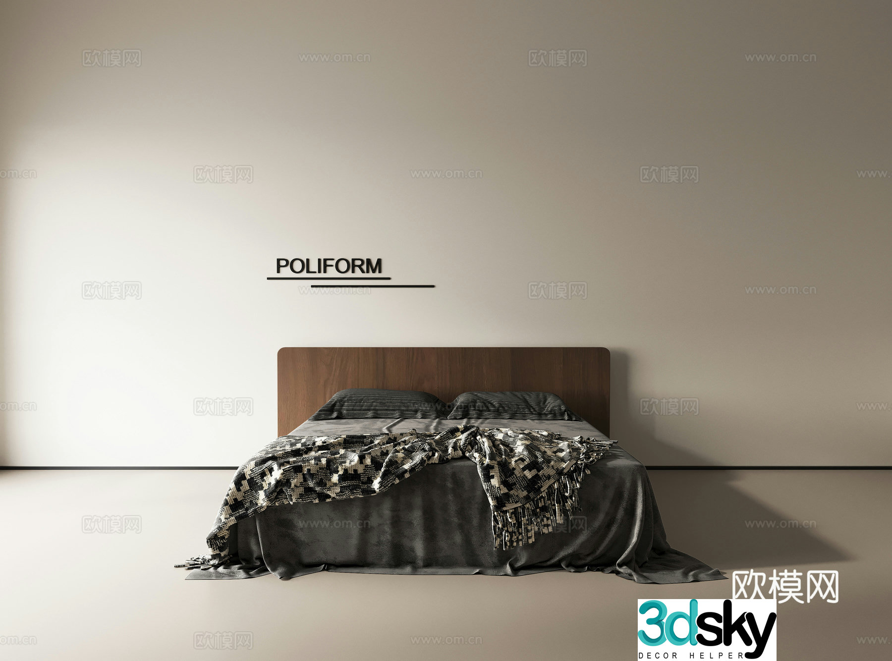 Middle Ages 3D Model of Wasabi Double Bed