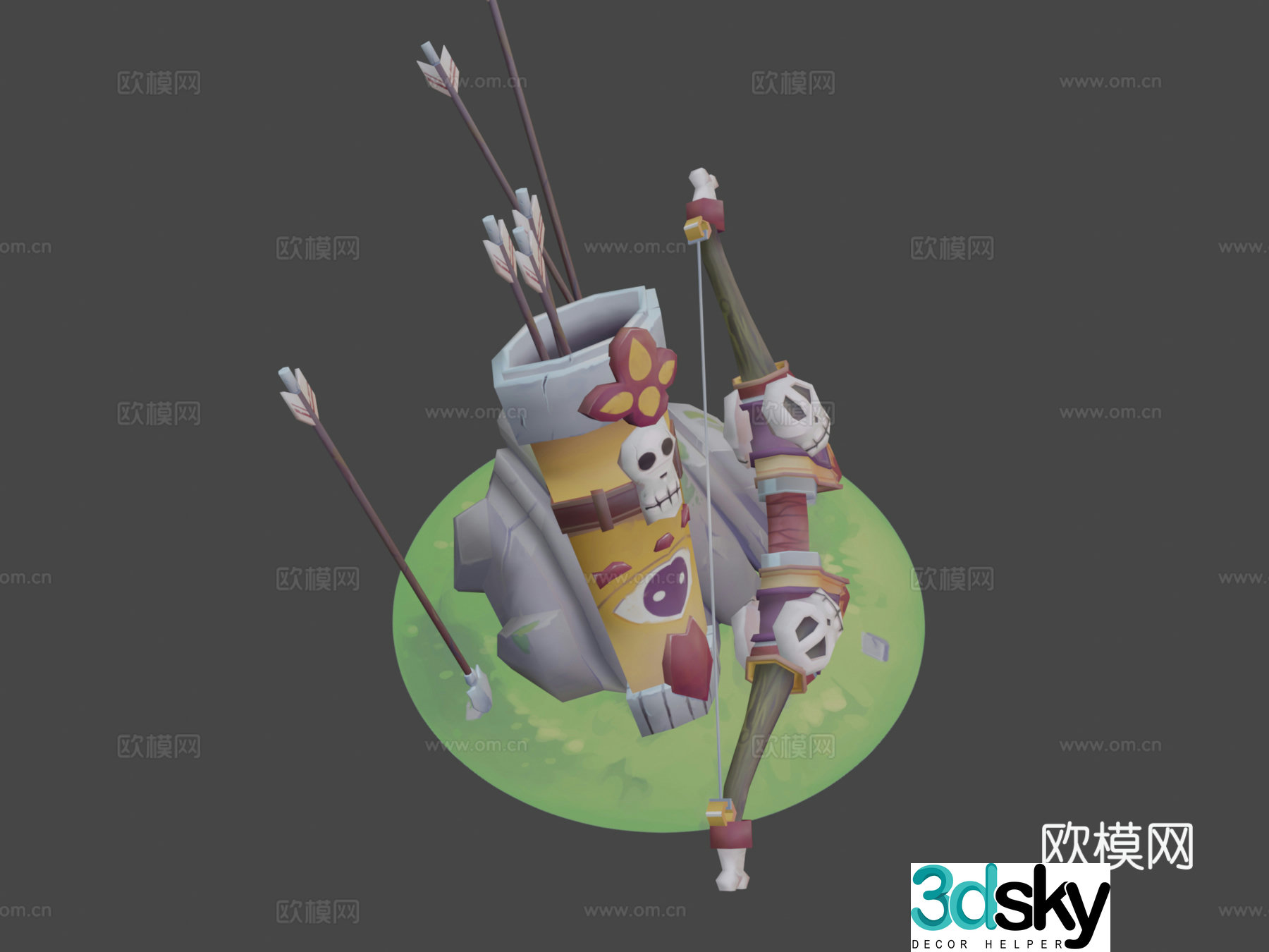 Bow and arrow 3d model