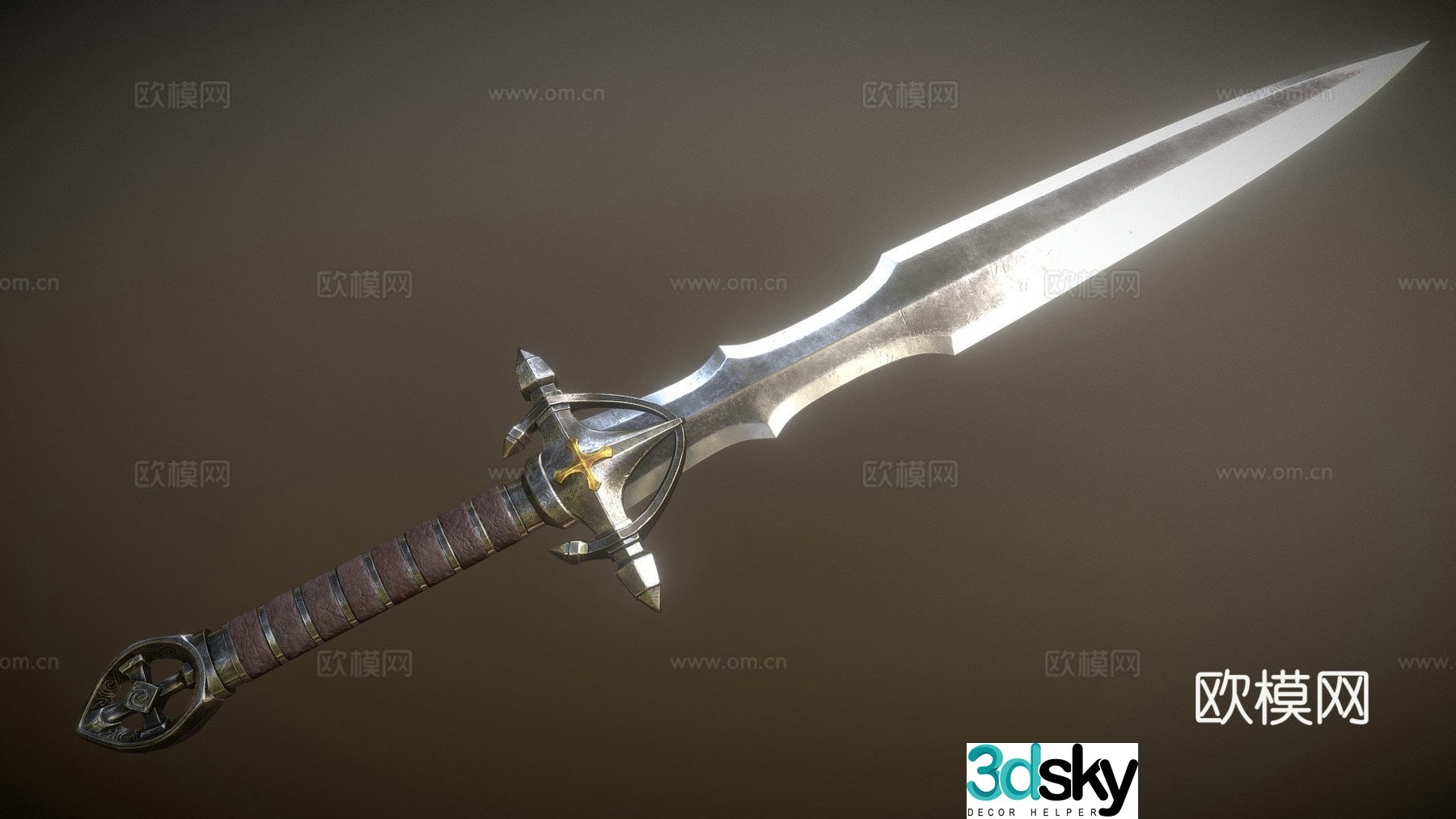 Paladin's Sword-Silver-One-Handed Sword 3D Model