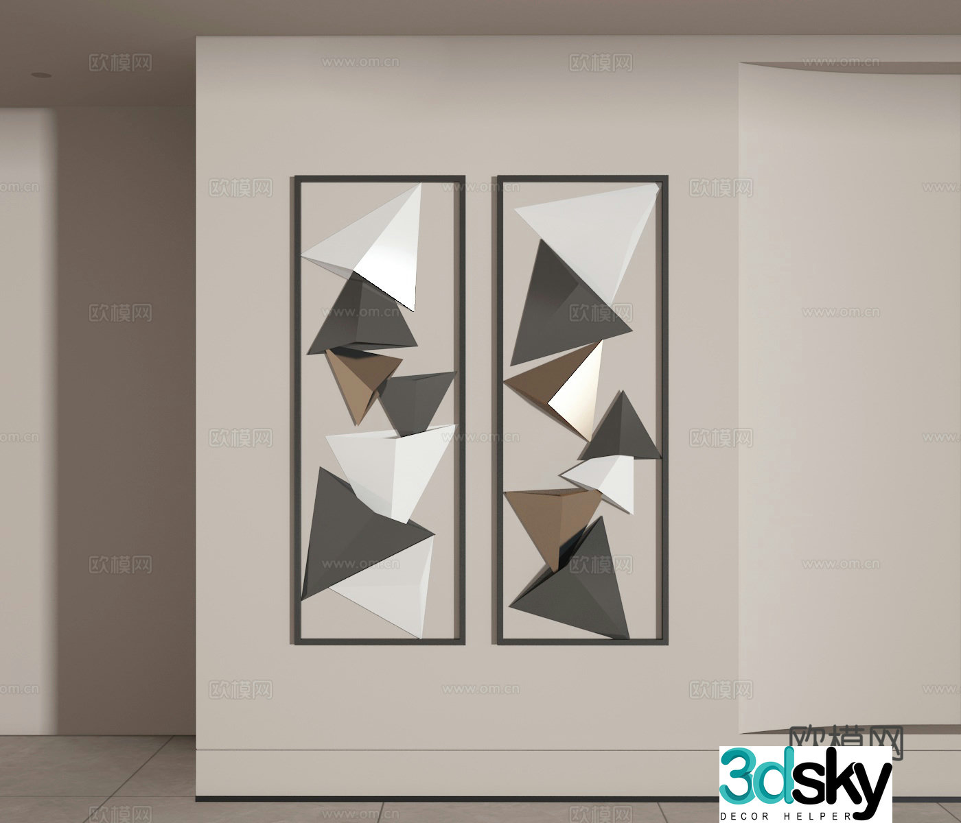 3D model of hanging painting