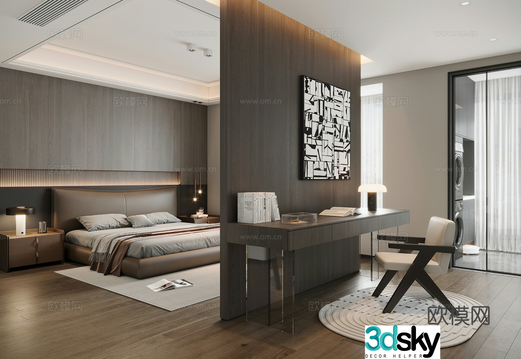 Modern Italian bedroom 3d model