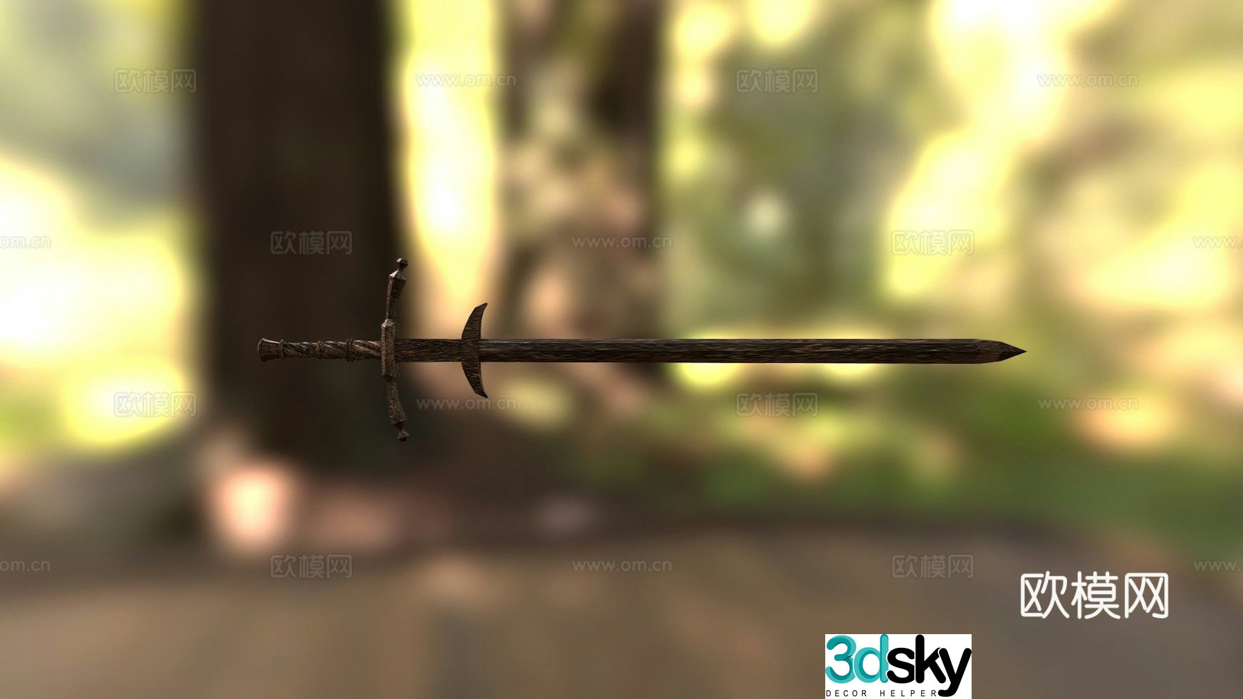 Rusty two-handed greatsword 3d model