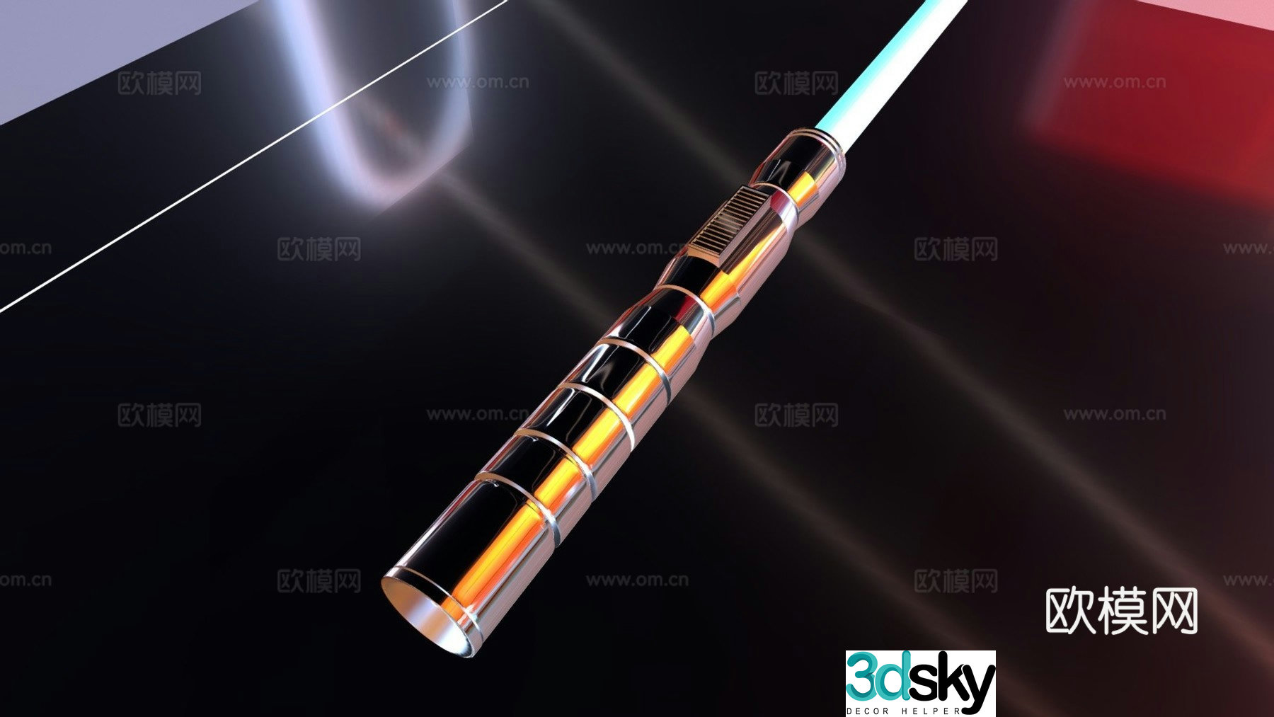 Custom lightsaber 3d model