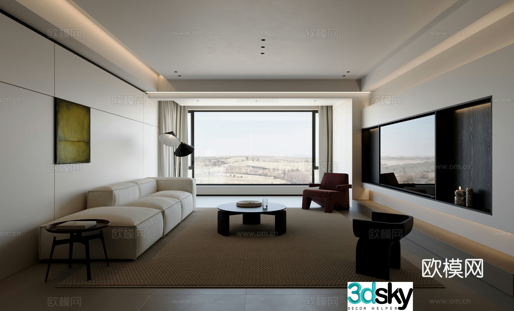 Modern Italian living room 3d model