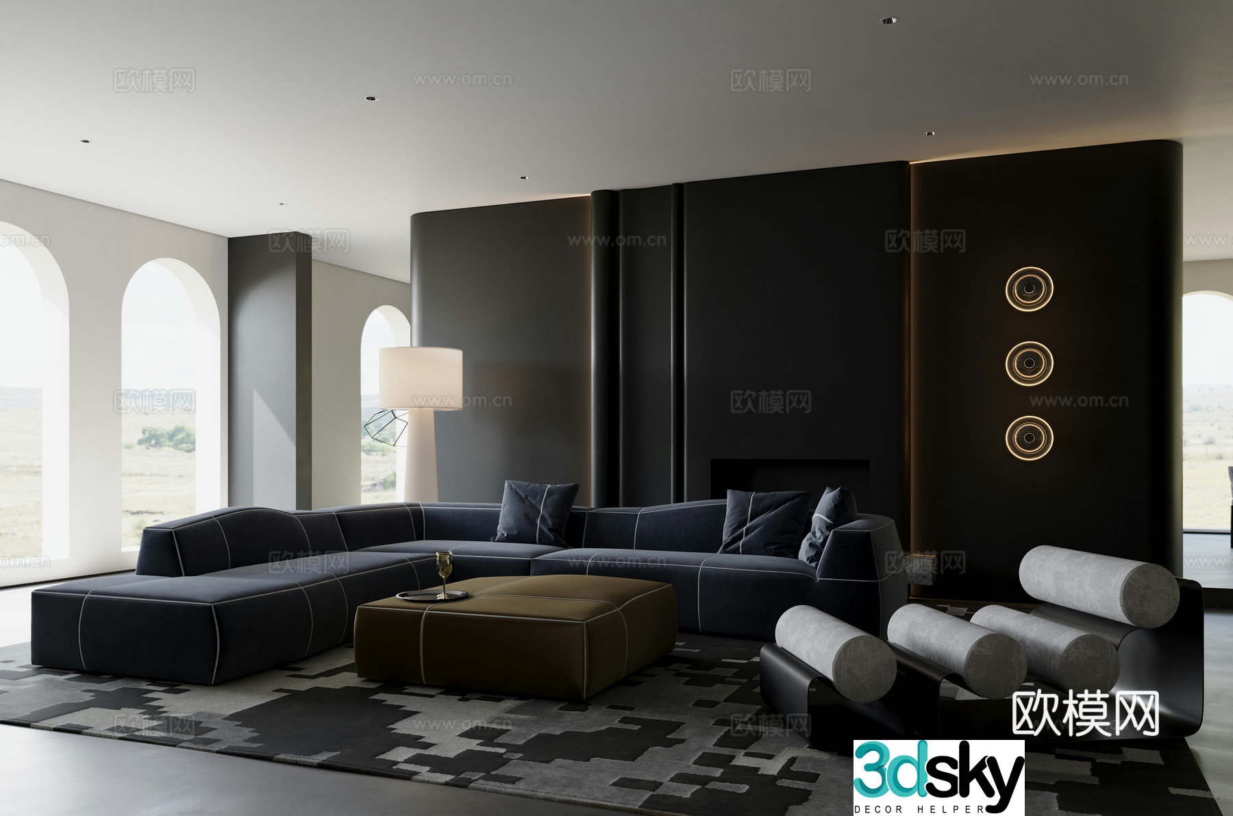 Modern Italian living room 3d model
