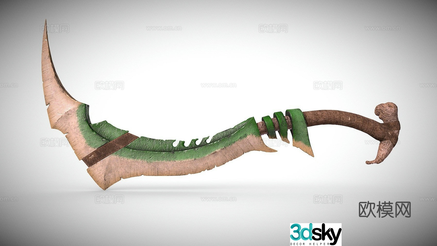 Green ancient sword 3d model