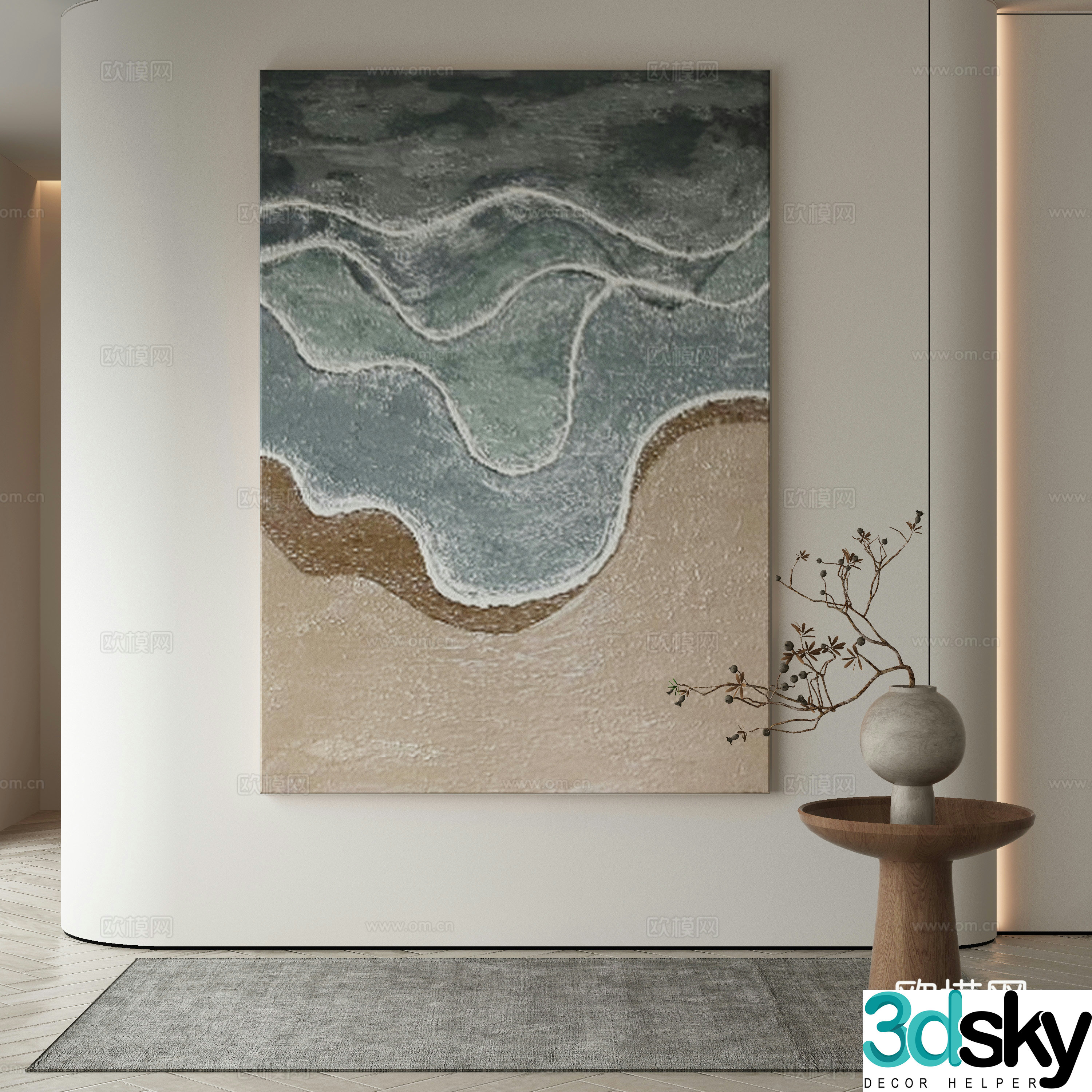 Modern Wasabi Hanging Painting Oil Painting 3D Model