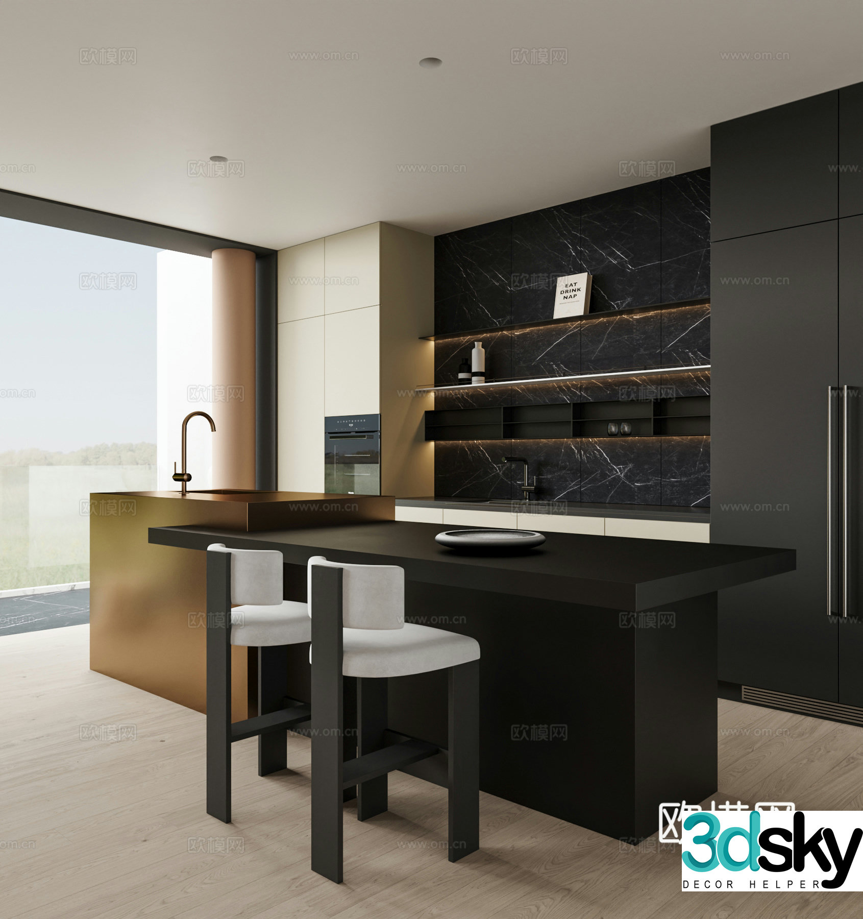 Modern Italian restaurant kitchen 3d model