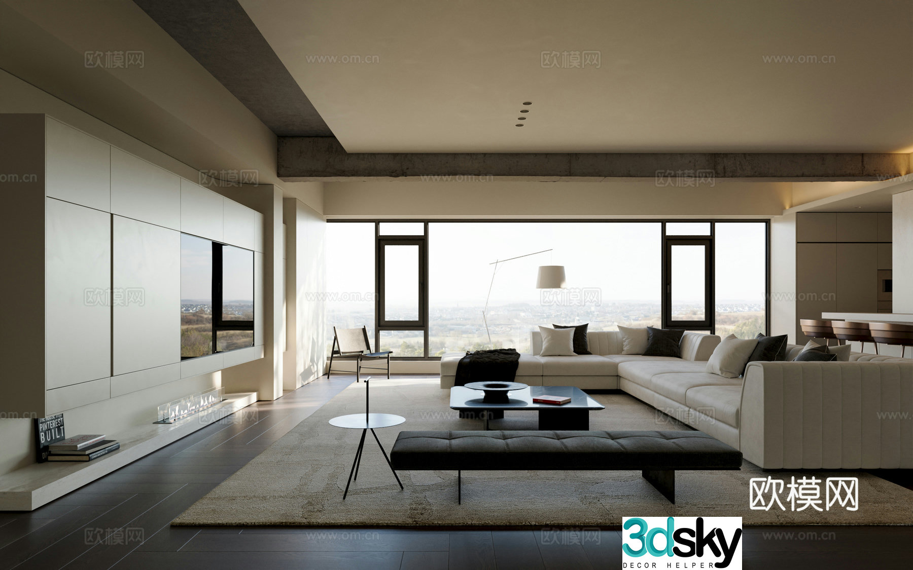 Modern Italian living room 3d model