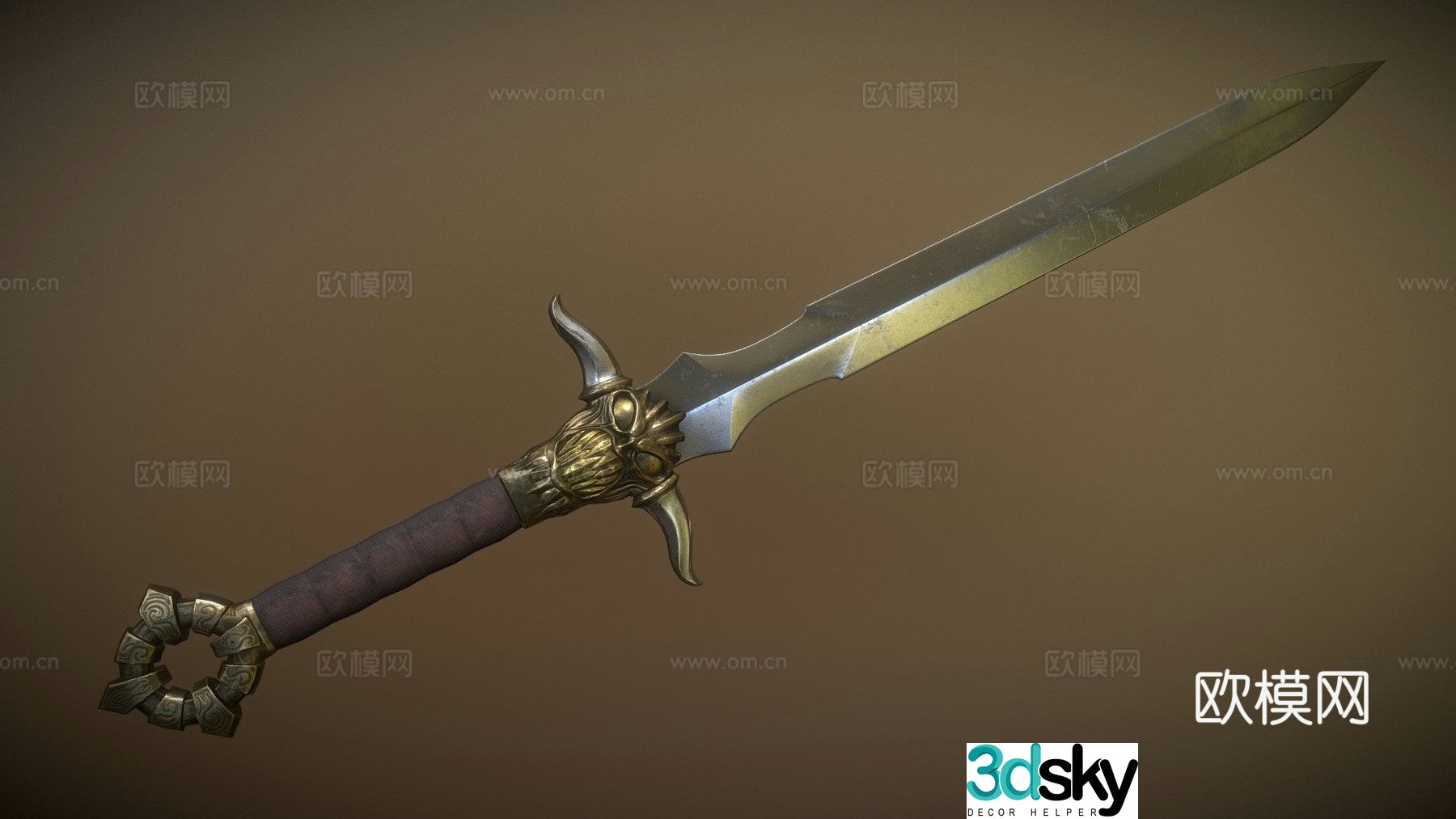 Beast Blade-Golden-One-Handed Sword 3D model