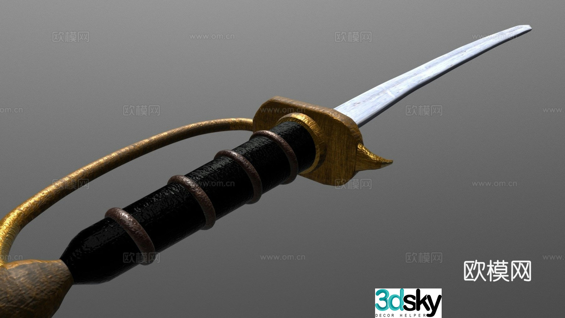 pirate scimitar 3d model