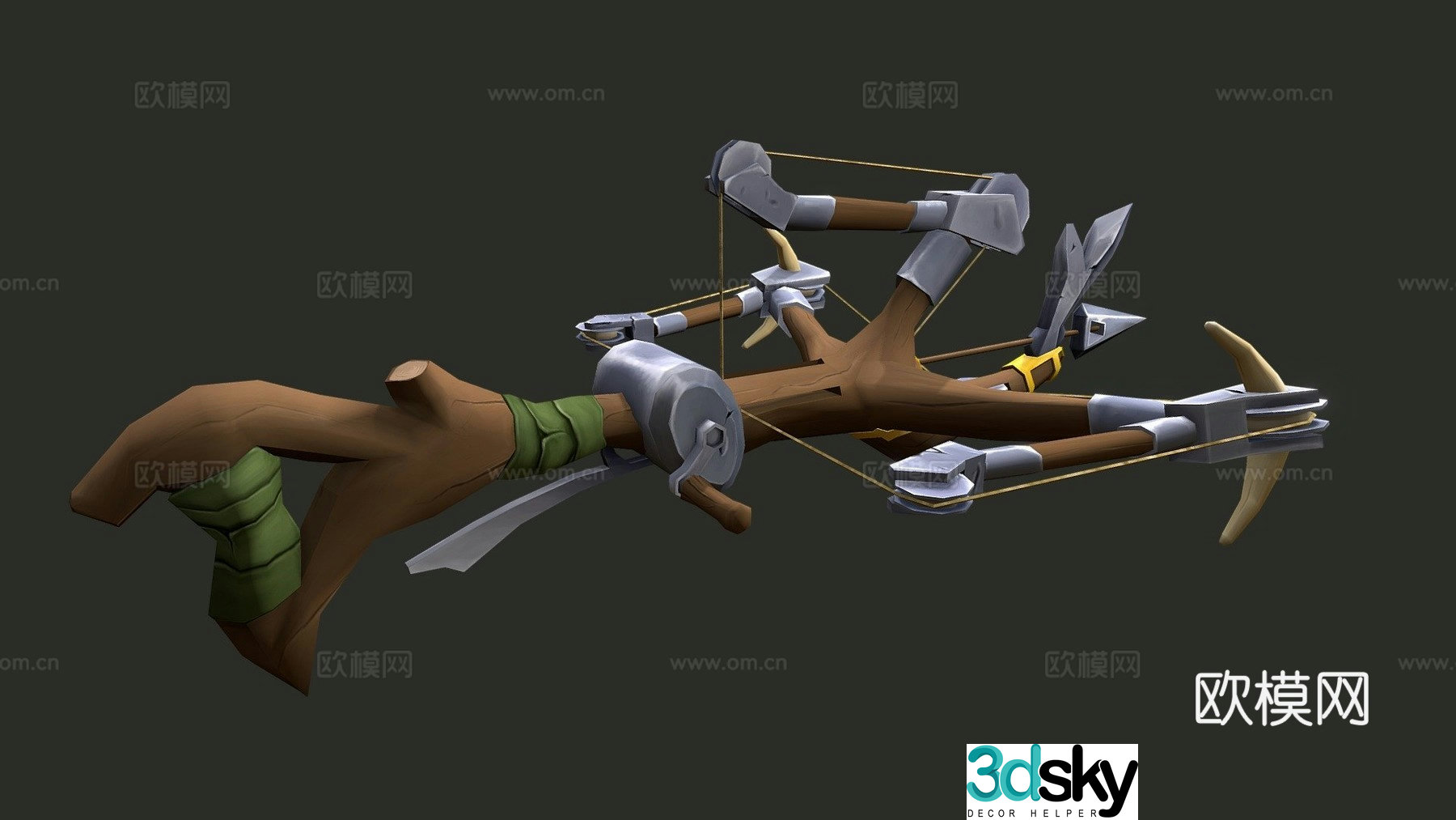 Stylized crossbow 3d model
