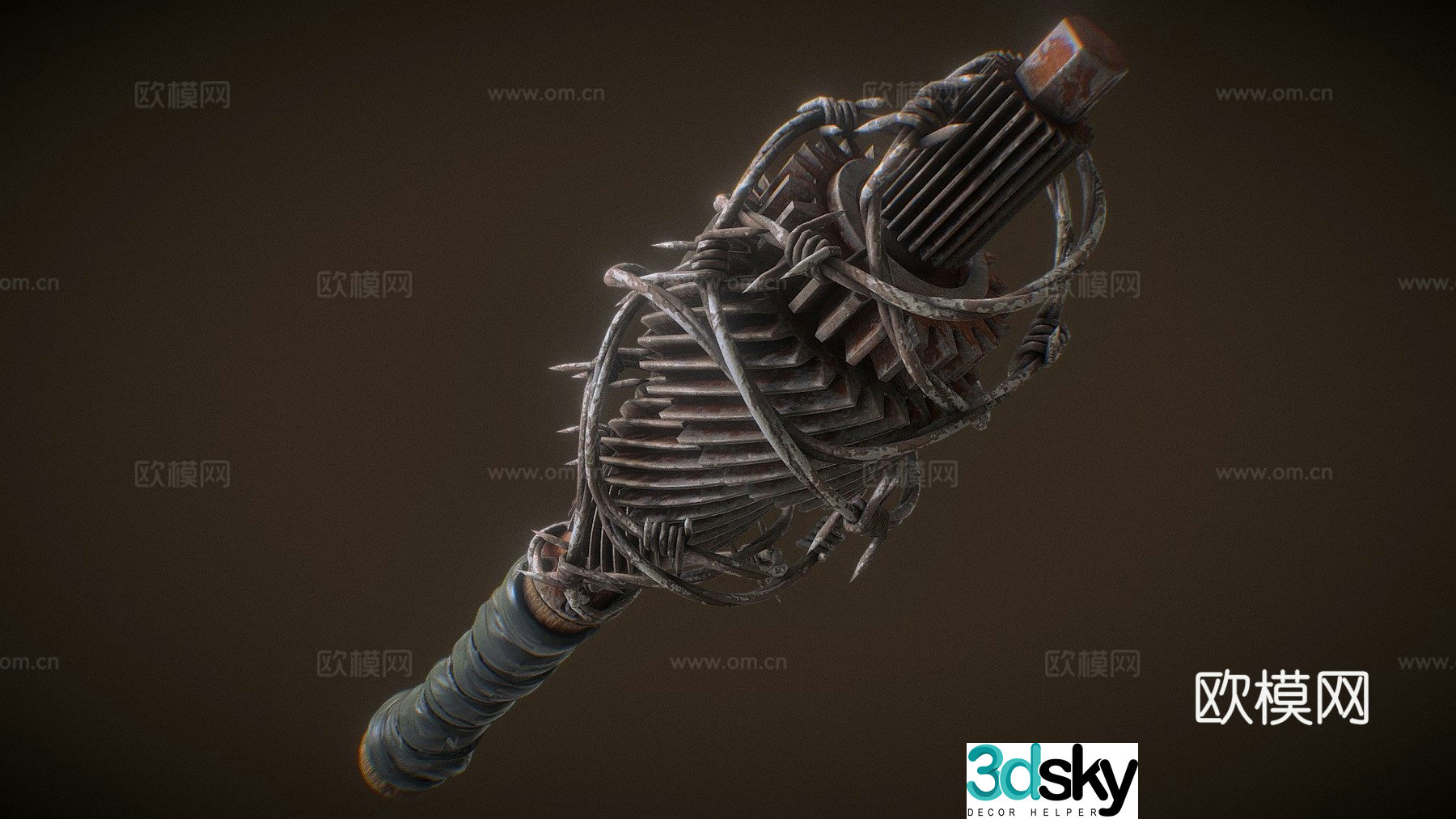 Post-apocalyptic mace 3d model