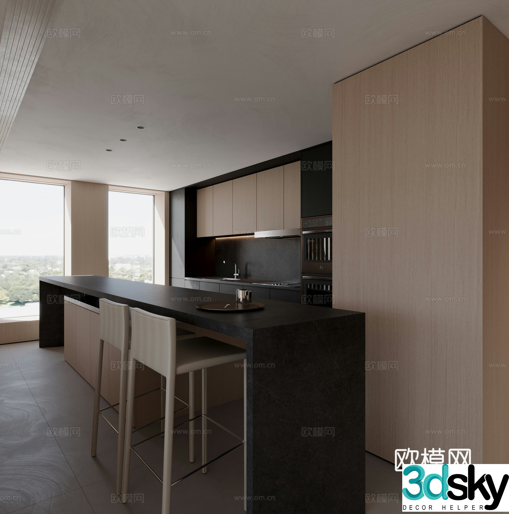 Modern Italian restaurant kitchen 3d model
