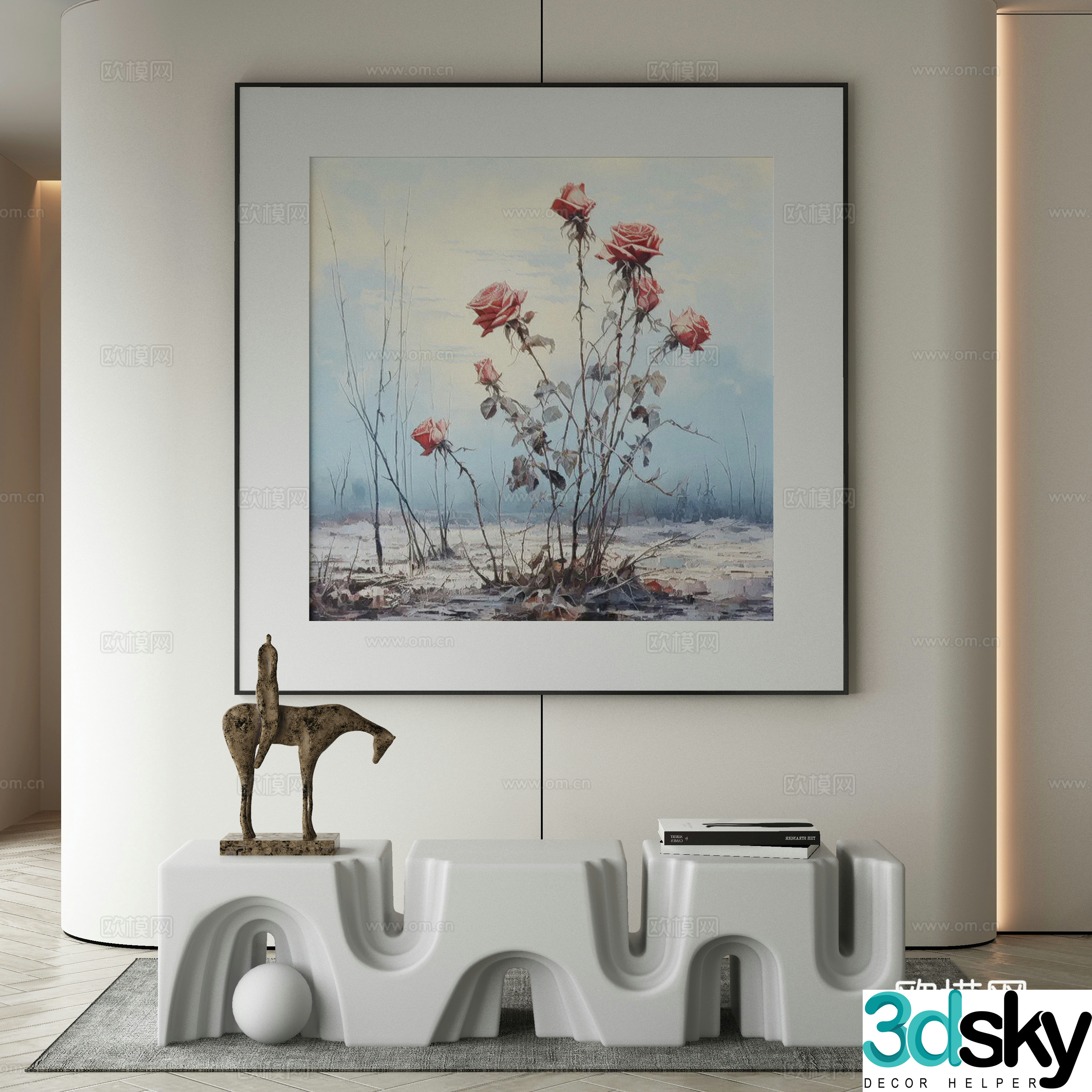 Modern Wasabi Hanging Painting Oil Painting 3D Model