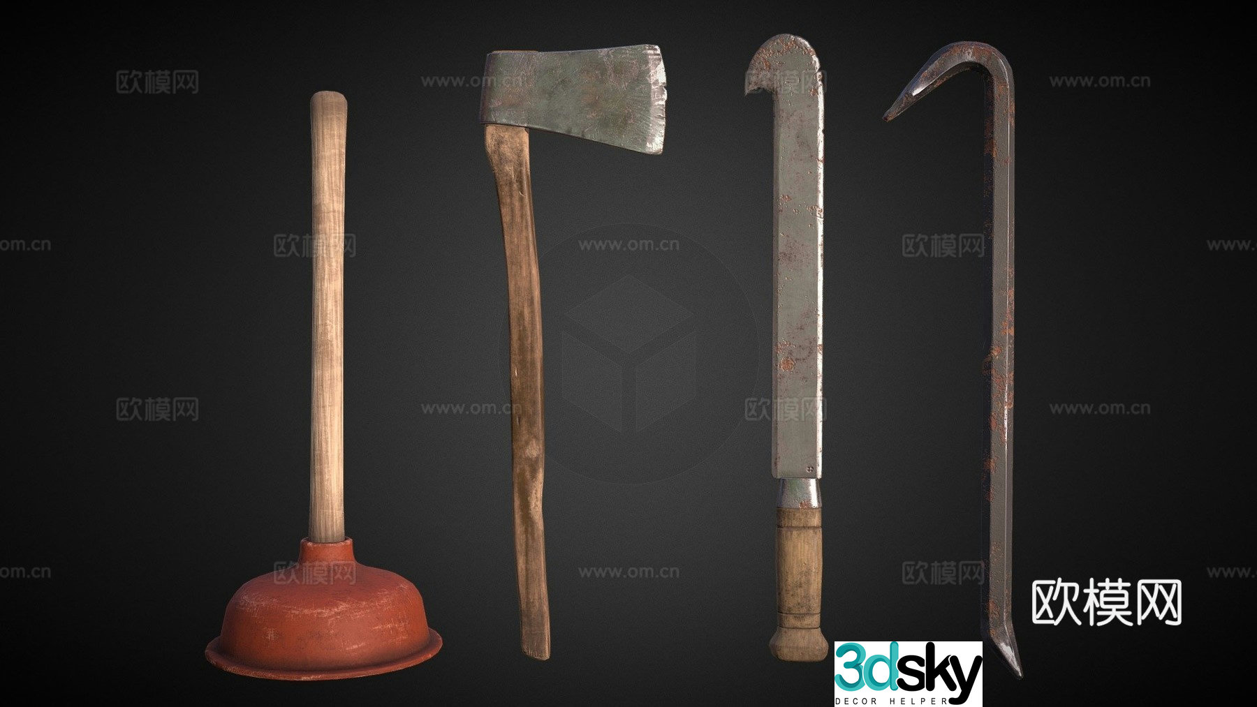 Melee weapons part one 3d model