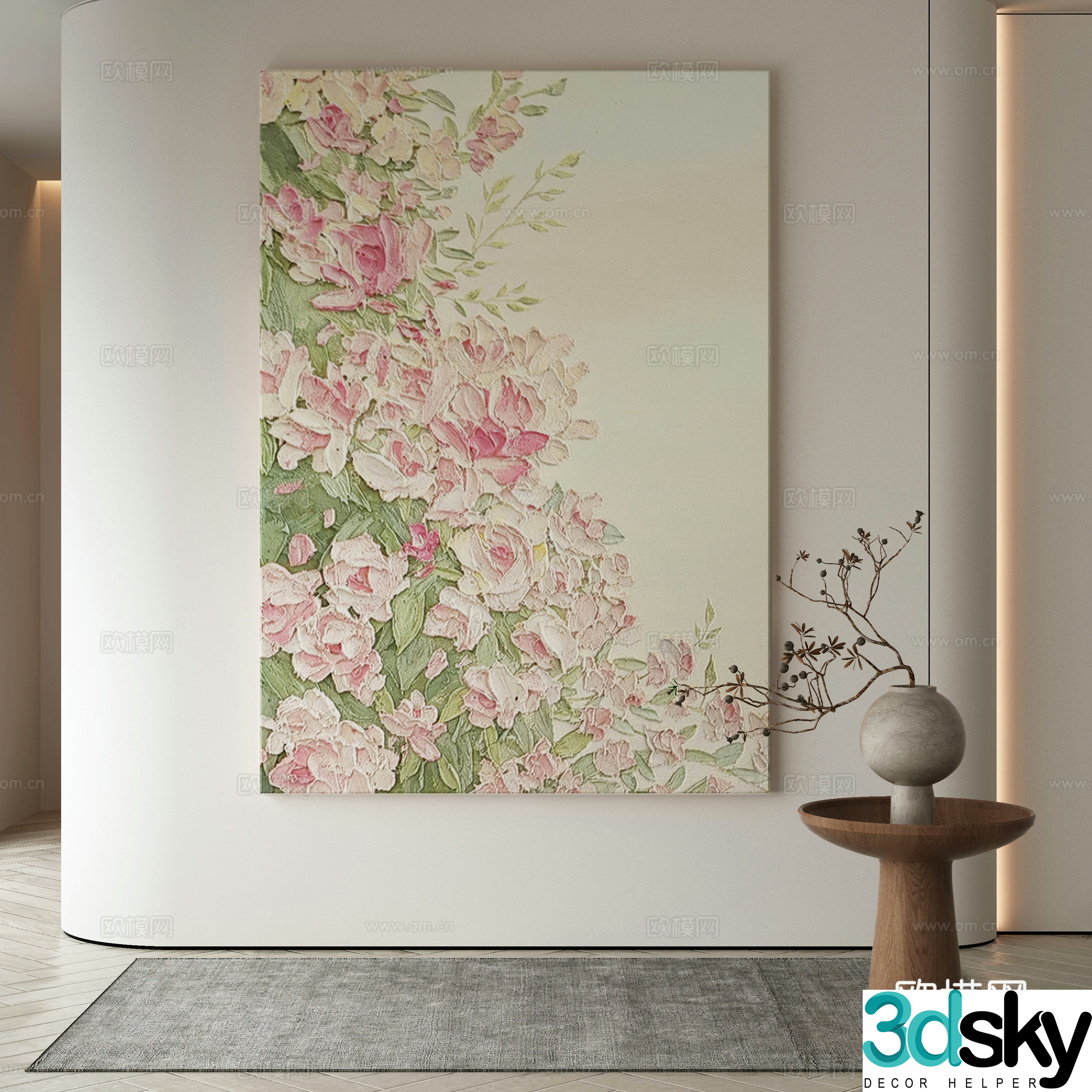 Modern Wasabi Hanging Painting Oil Painting 3D Model