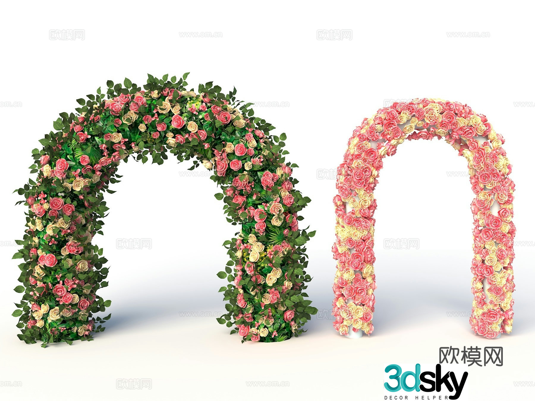 Flower arch Green plant arch Flower arch Furniture Flower arch Beautiful garland Wedding Beautiful 3D Model
