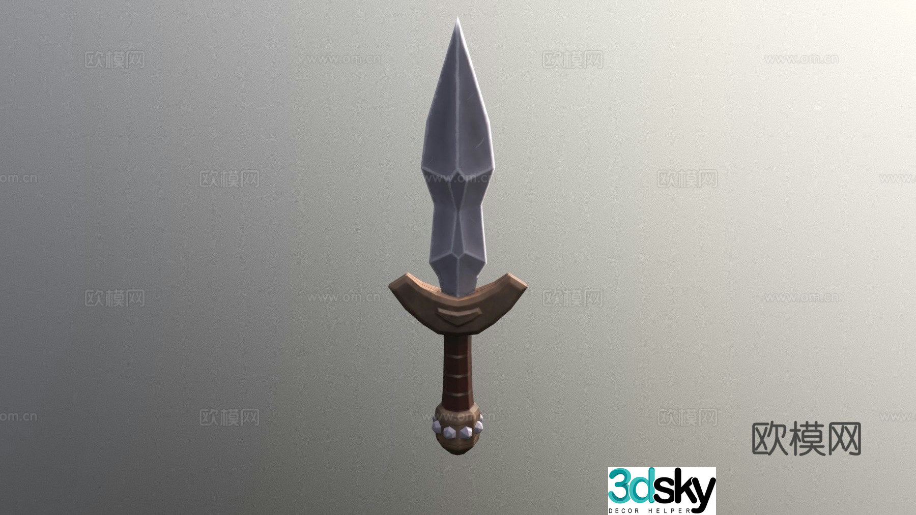 Hand drawn sword 3d model