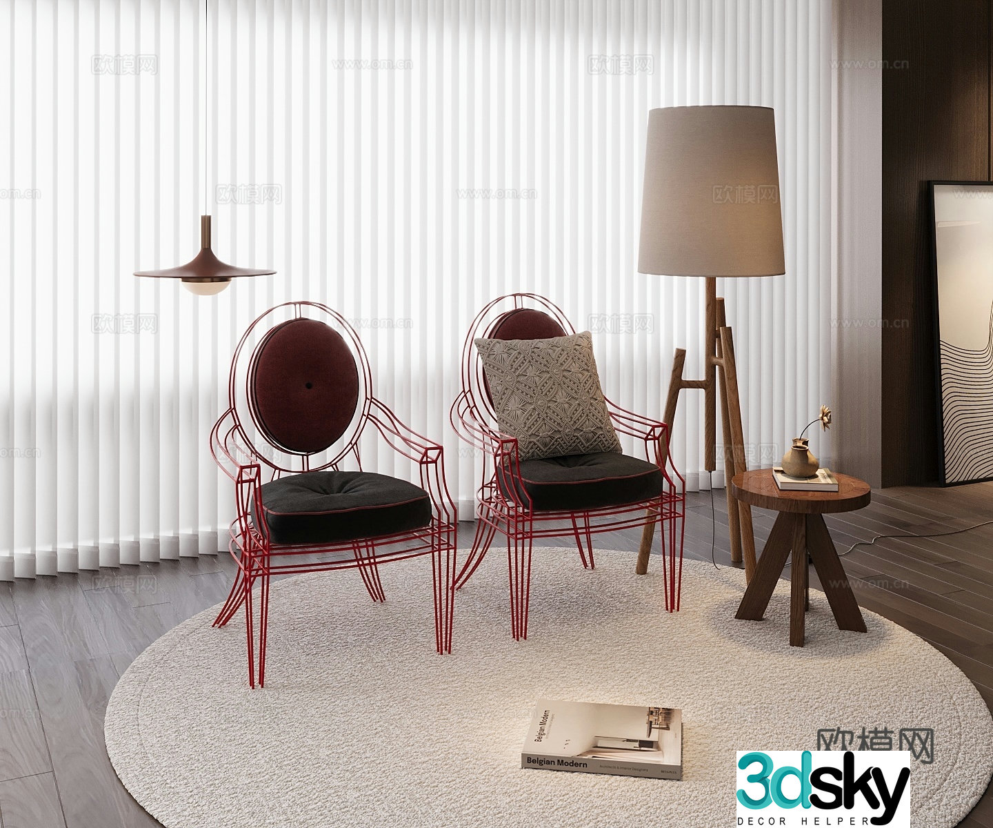 Modern single chair 3d model