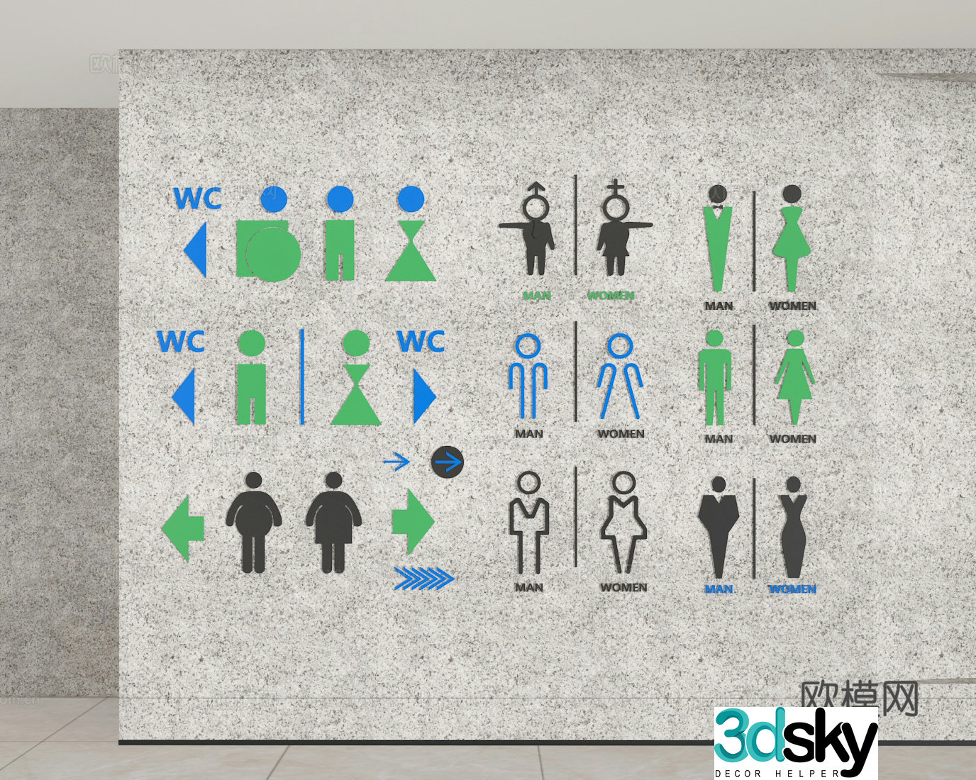 Bathroom sign 3d model