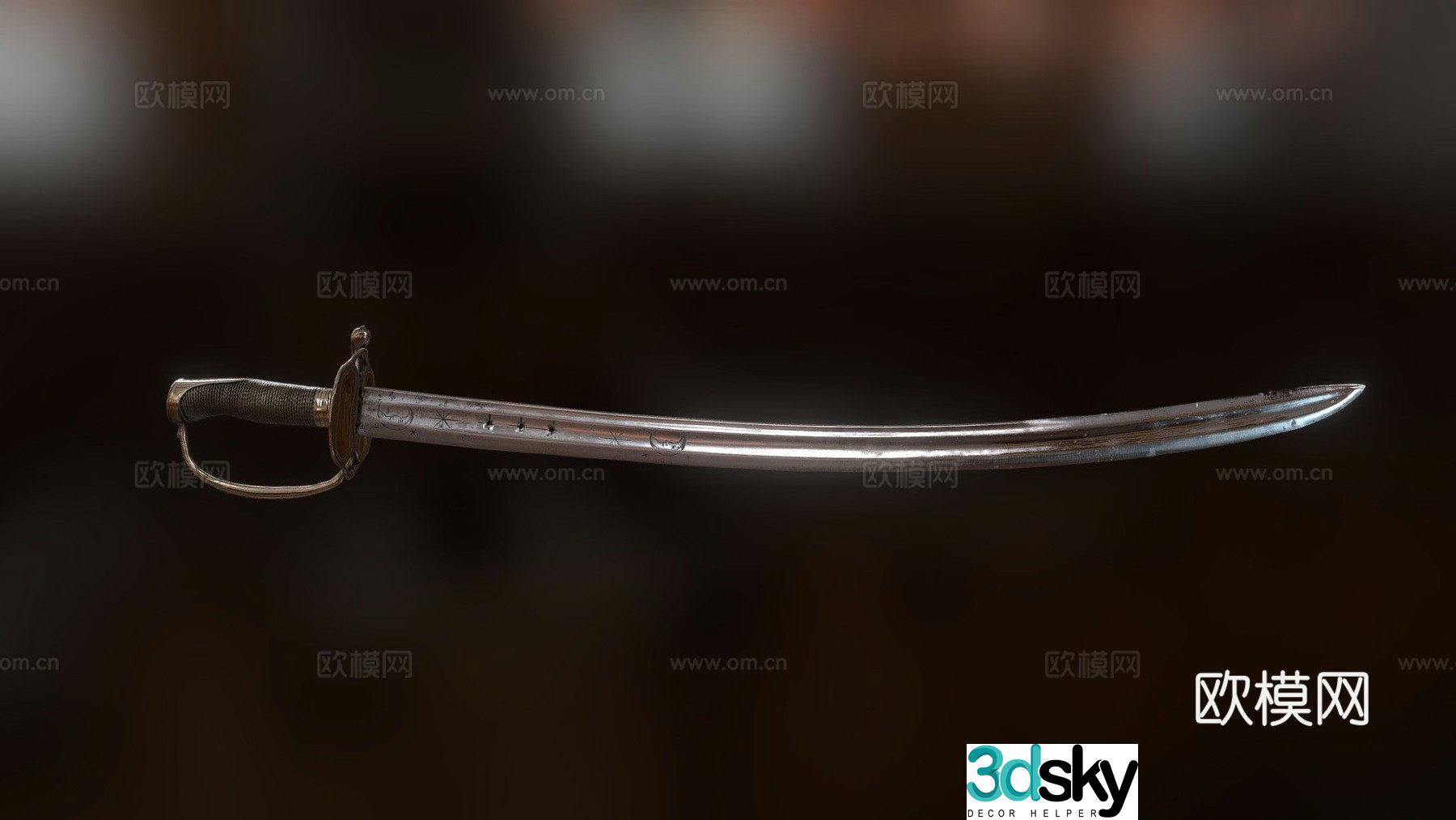 British Hanging Sword - Topology Study 3D Model