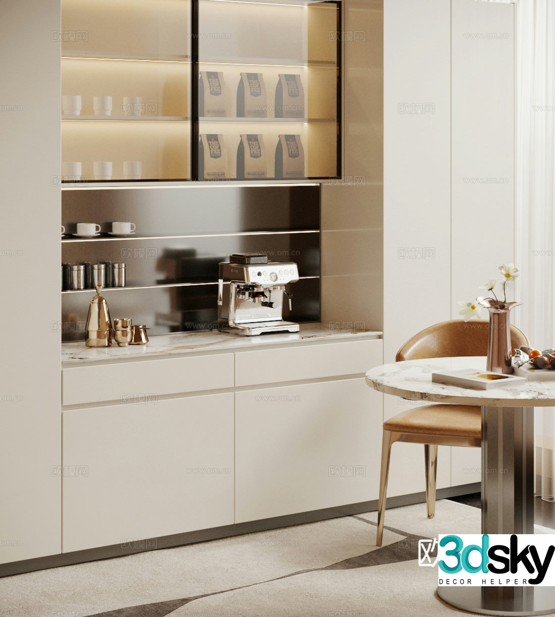Modern Italian sideboard light luxury Italian sideboard finished sideboard dining cabinet sideboard 3D model