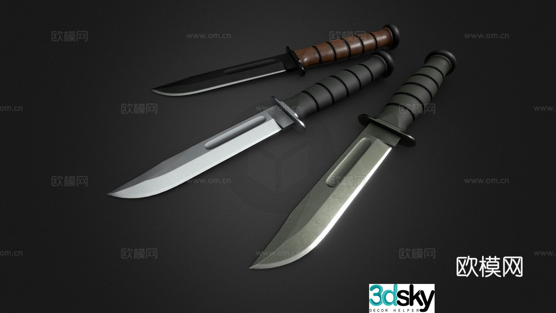 combat knife 3d model
