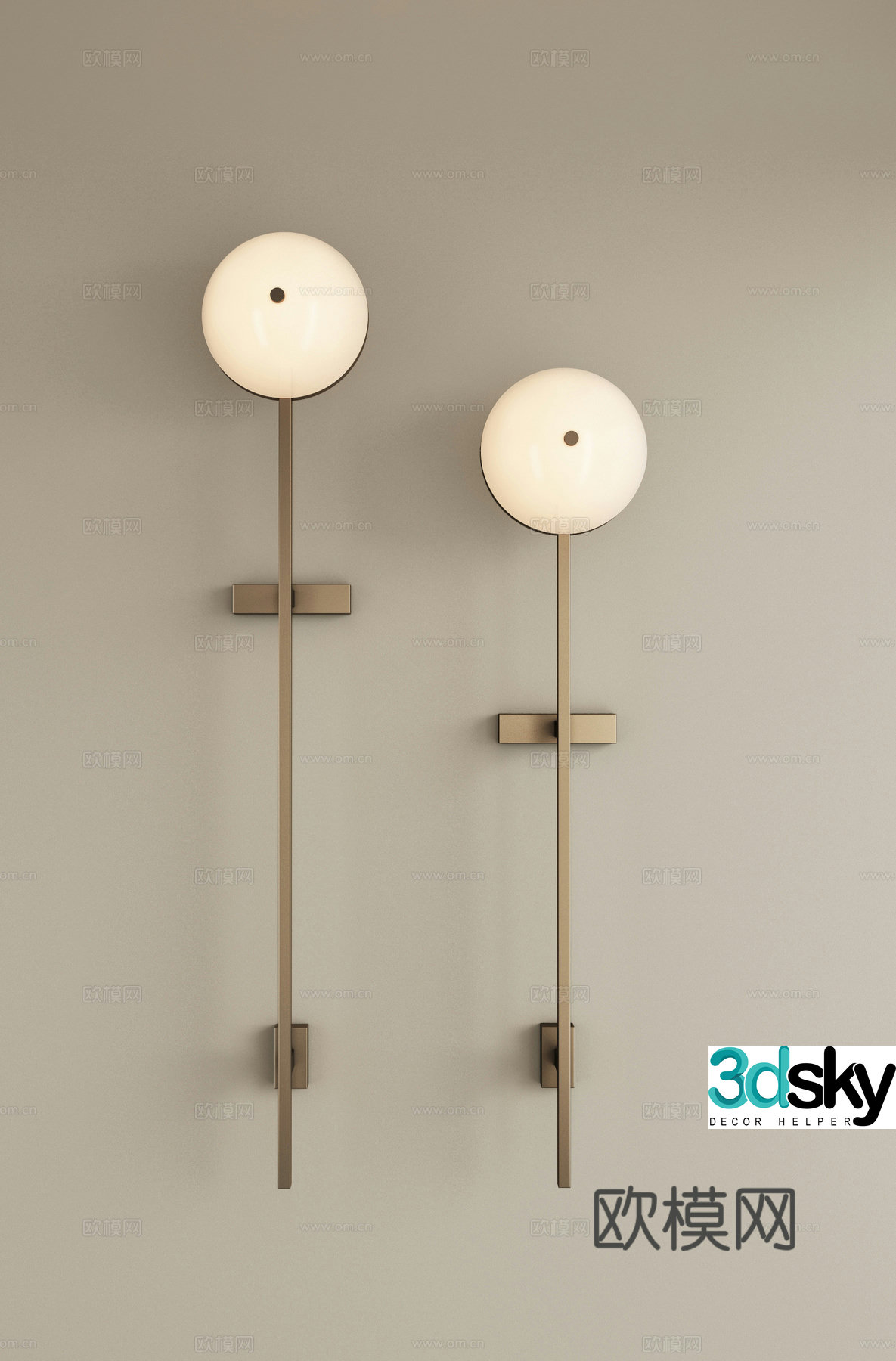 Modern metal wall lamp Long strip wall lamp Mirror front wall lamp Bedside wall lamp Working wall lamp 3D model