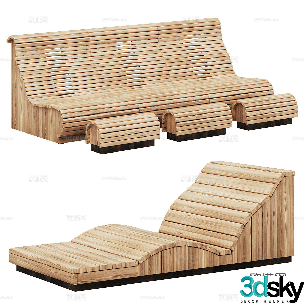 Sauna chair 3d model