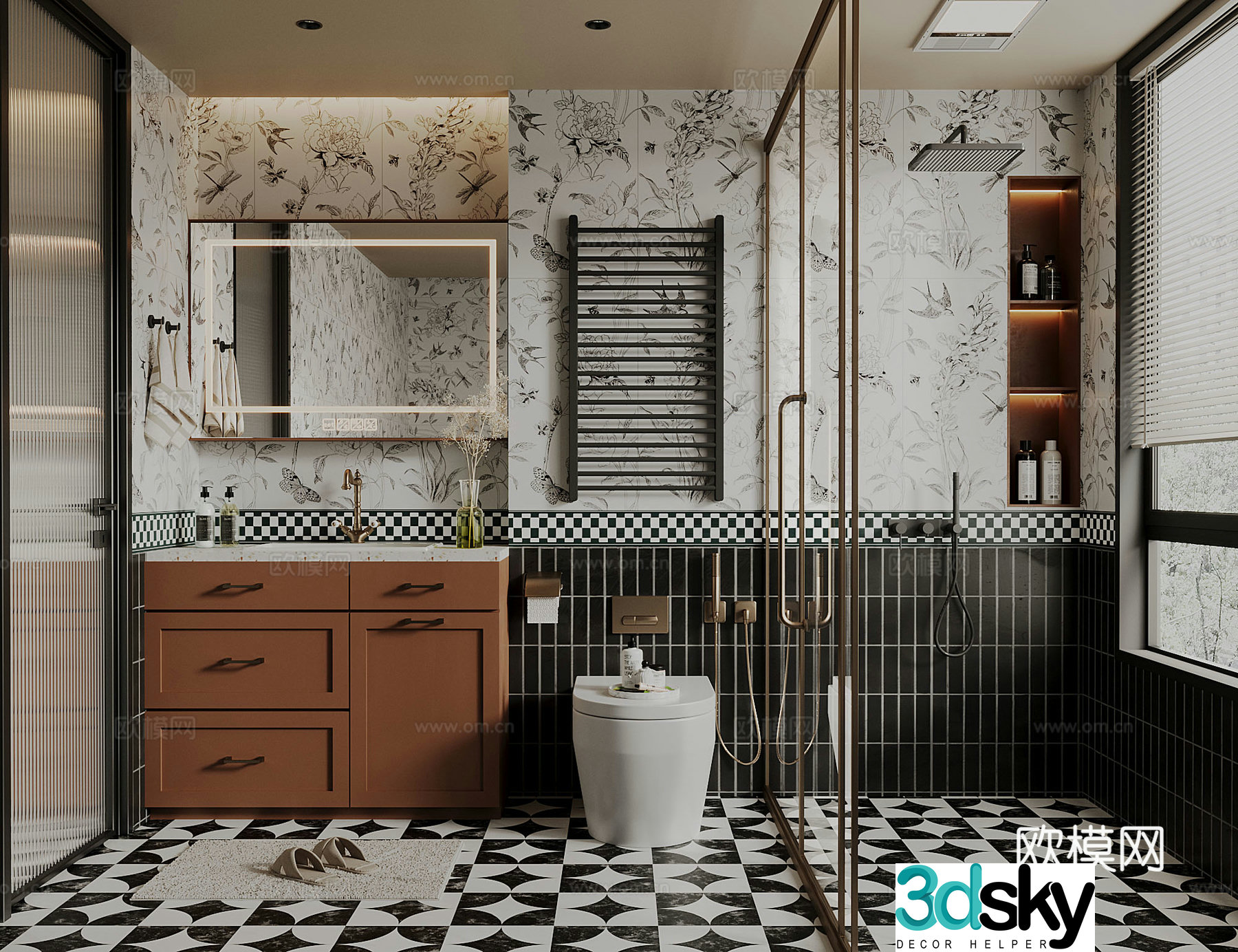 French medieval style bathroom 3D model