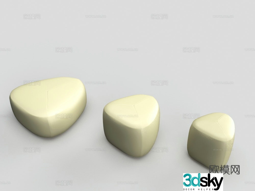 Modern combination stool mall combination stool 3D model