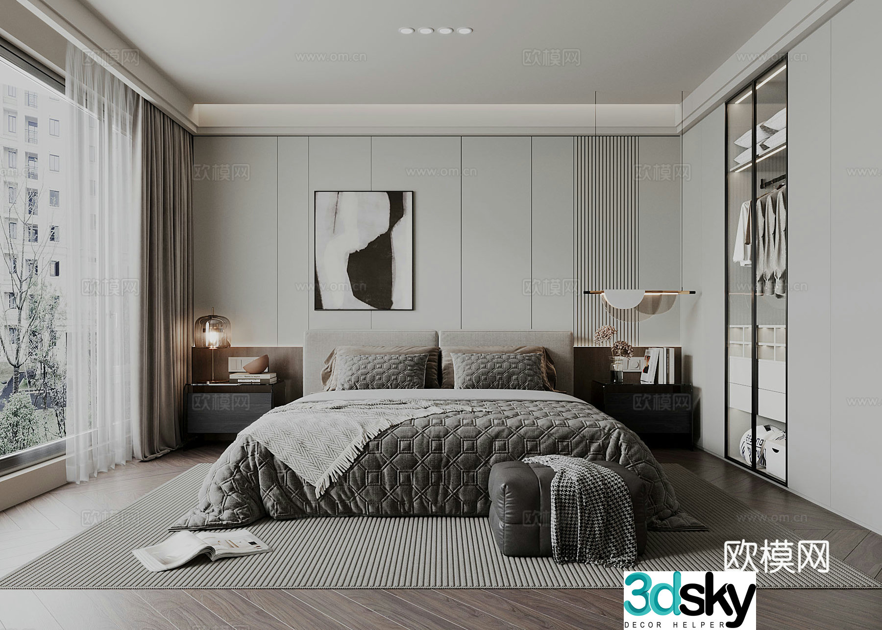 Modern Italian bedroom 3d model
