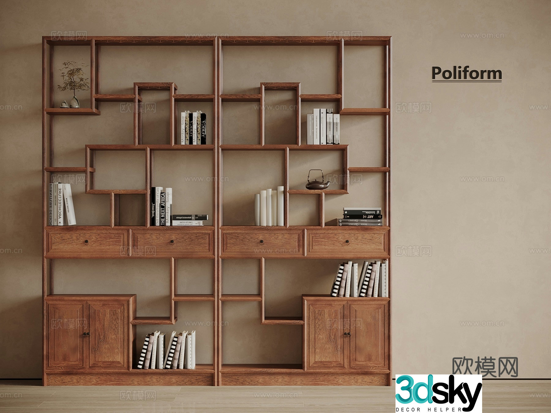 Chinese style Bogu Shelf 3D model