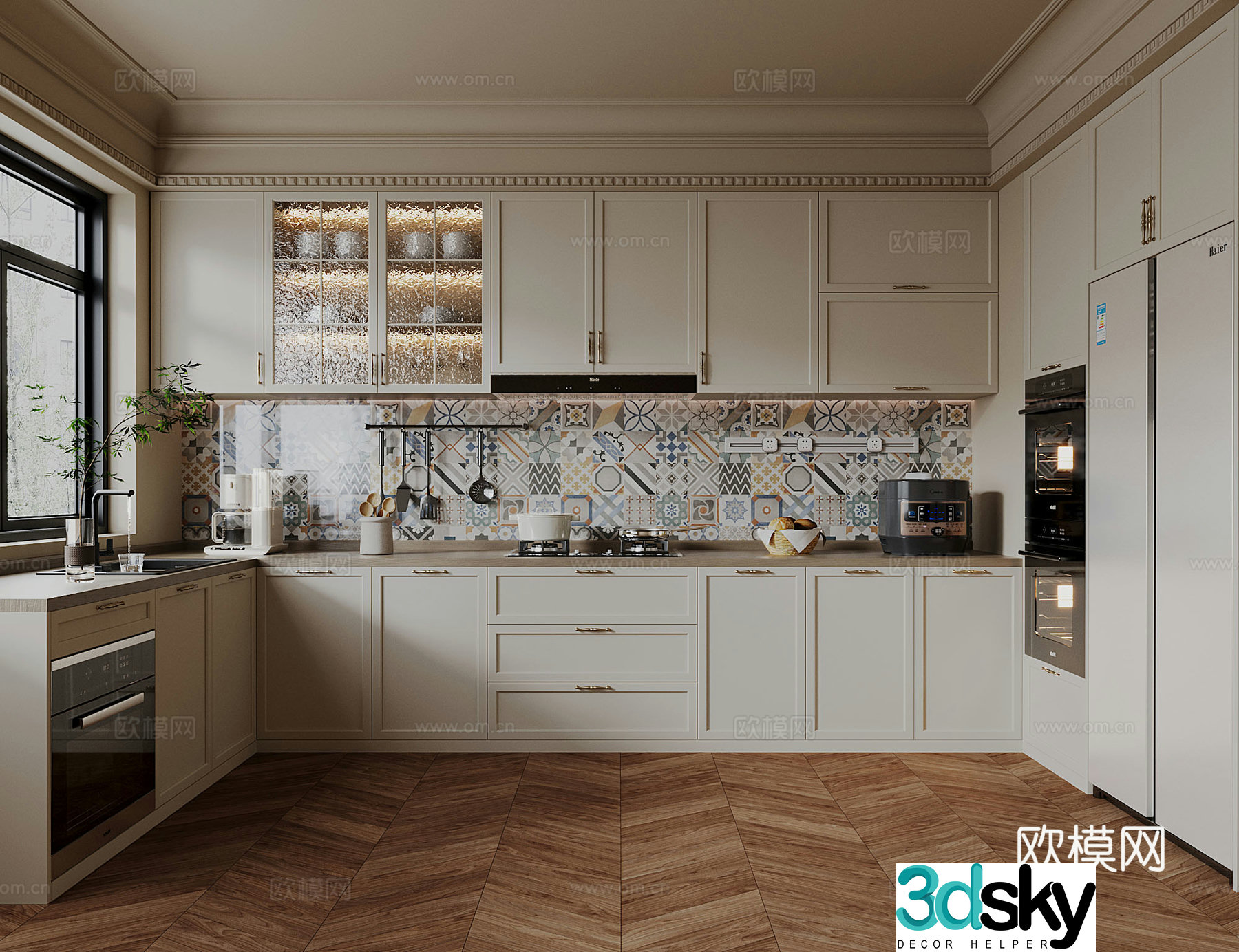 French medieval style kitchen 3d model
