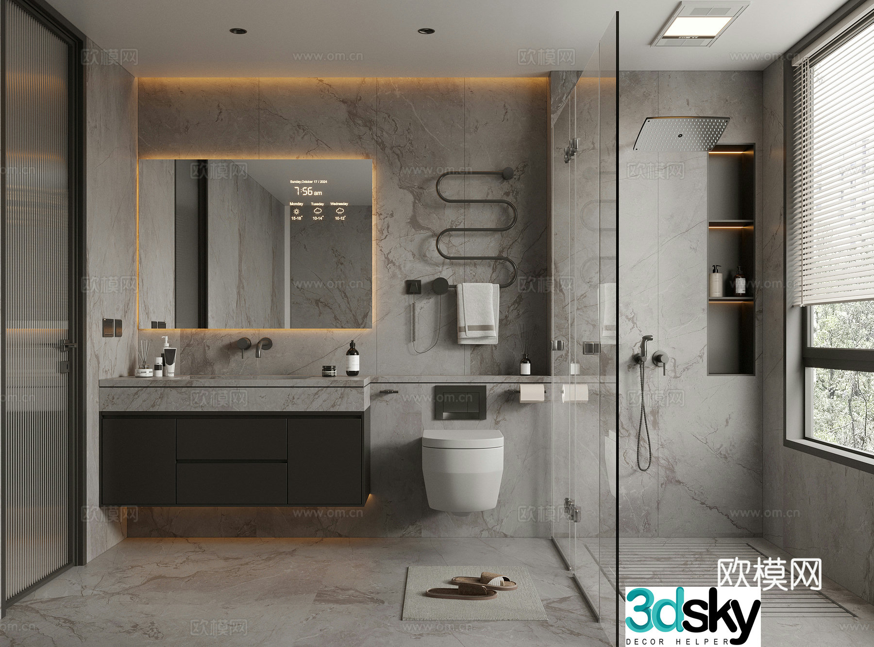 Modern Italian bathroom 3d model
