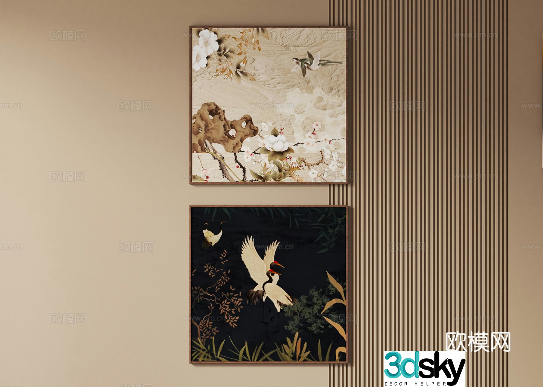 Song style hanging painting 3D model