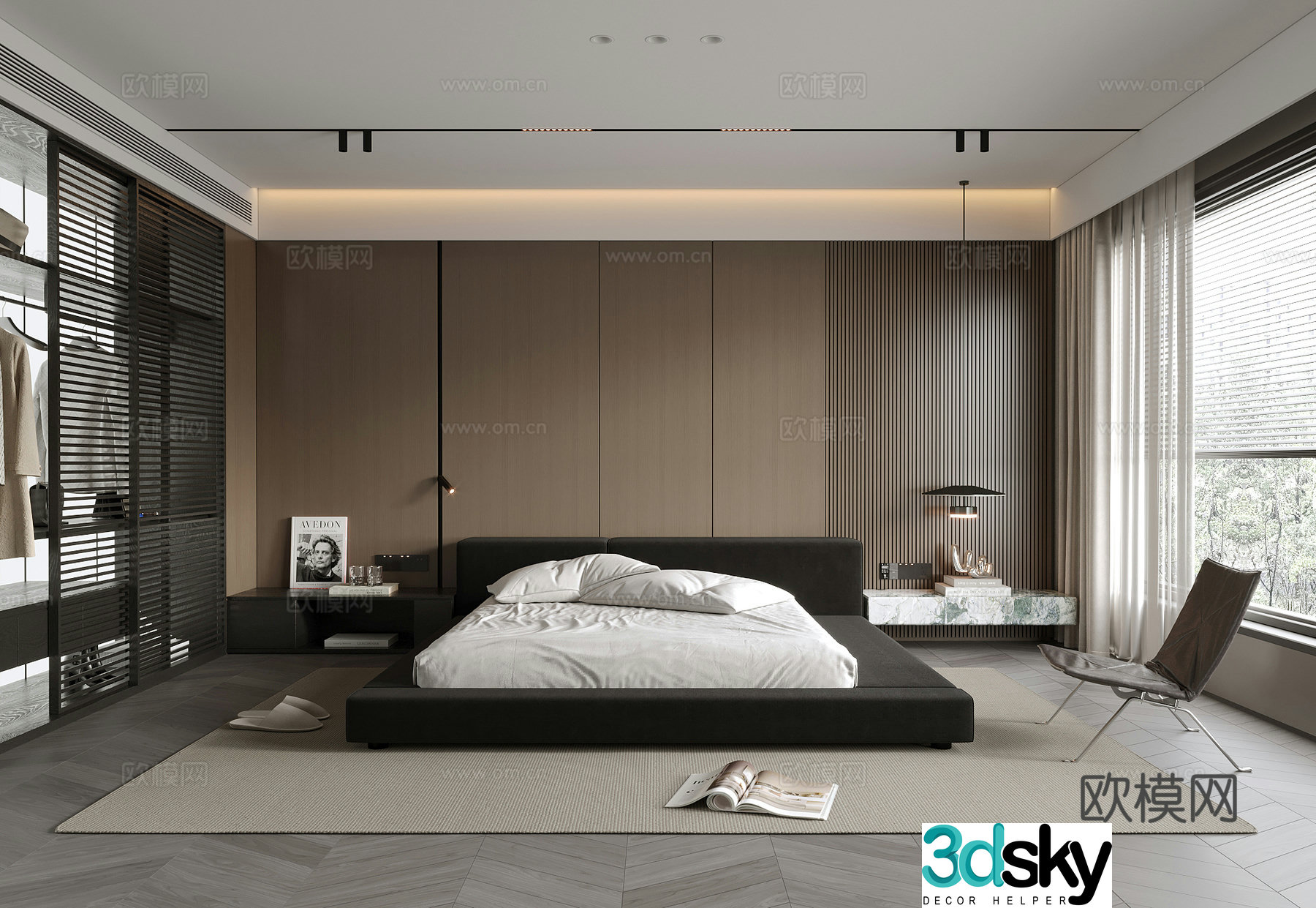 Modern Italian bedroom 3d model