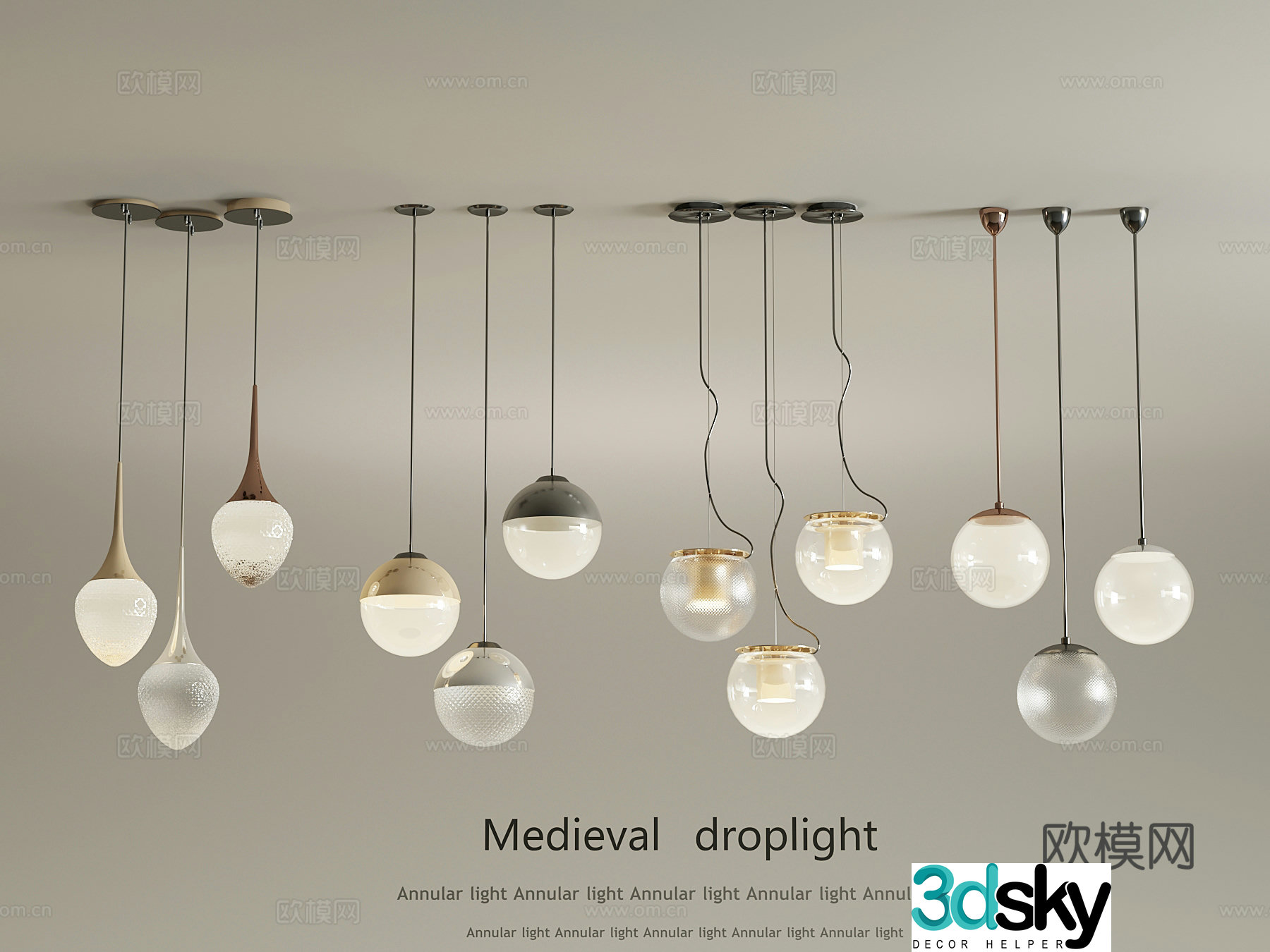 Modern small chandeliers 3d model