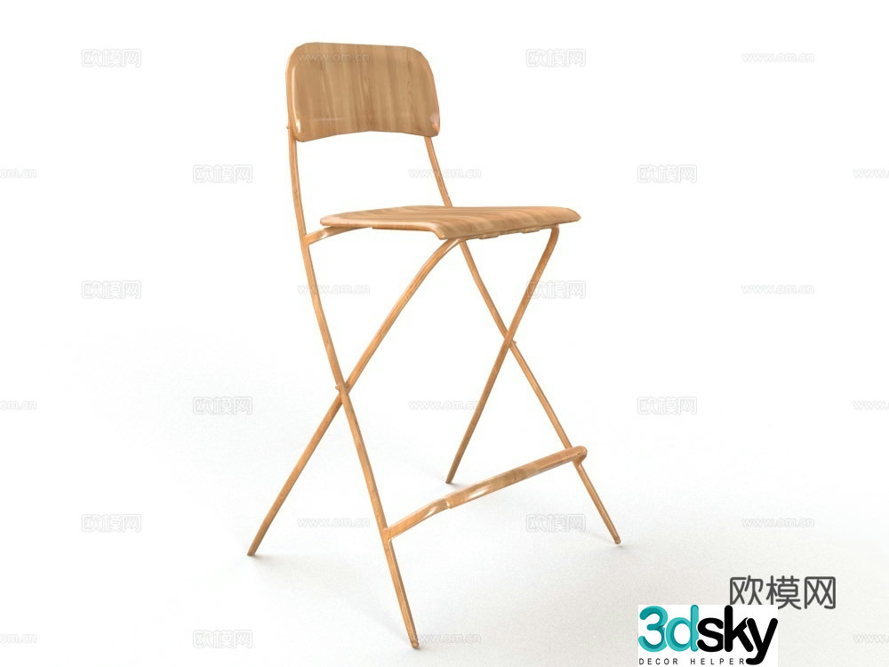 Modern single chair dining chair 3d model