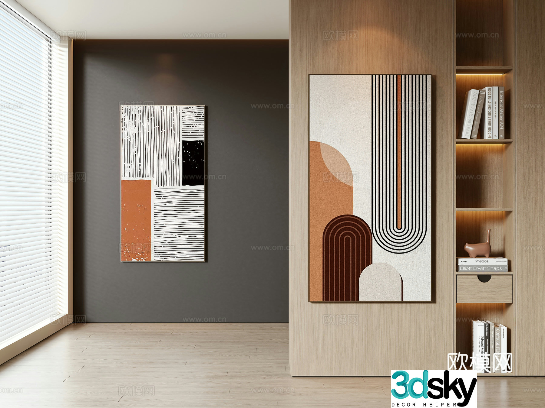 Modern decorative painting hanging painting 3d model