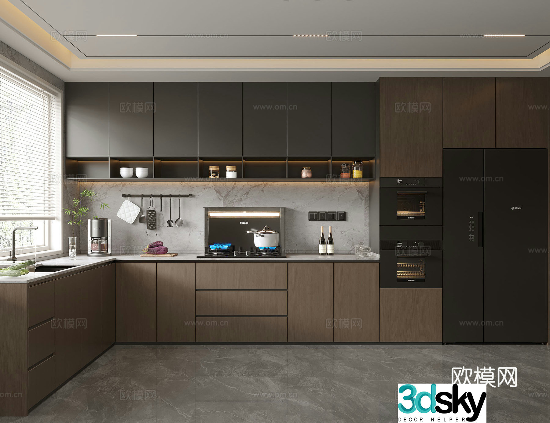 Modern Italian kitchen 3d model